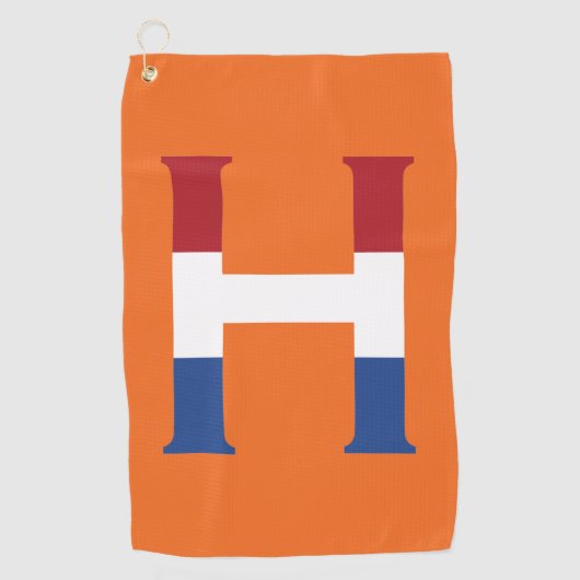 H Monogramm überlagert auf NLD-Flagge auf oder Gtc Golfhandtuch (Vorderseite)