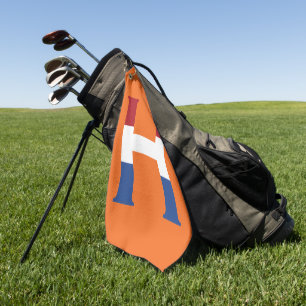 H Monogramm überlagert auf NLD-Flagge auf oder Gtc Golfhandtuch
