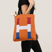 H Monogramm überlagert auf NLD-Flagge auf oder stc Tasche (Von Nahem)
