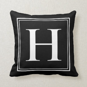 H Monogramm-Vorlage Elegant Moderne Schwarz-weiß Kissen