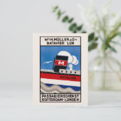 H. Muller Batavier Lijn Vintage Poster 1929 Postkarte (Stehend Vorderseite)