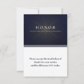 H.O.N.O.R. Karte flach (Rückseite)