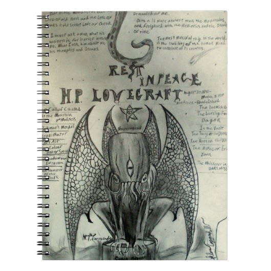 H.P. Lovecraft Notizbuch Notizblock (Vorderseite)