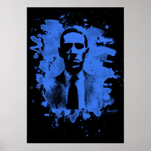 H. P. Lovecraft Tribute (blau) Poster