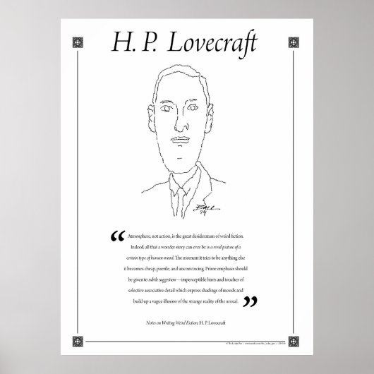 H. P. Lovecraft Writing Quote Poster (Vorne)
