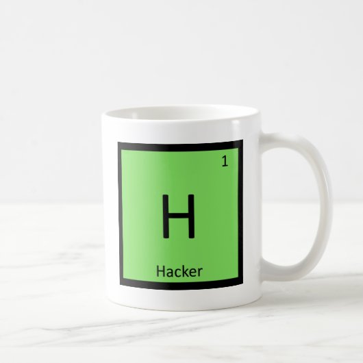 H - Periodische Tabelle der Hacker Computer Chemis Kaffeetasse (Rechts)