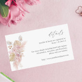 H Pink Boho Floral SM Umschließungskarte 2 Begleitkarte