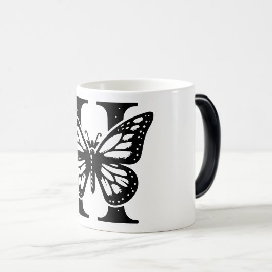 H Schwarzer Butterfly Verwandlungstasse (VorderseiteRechts)