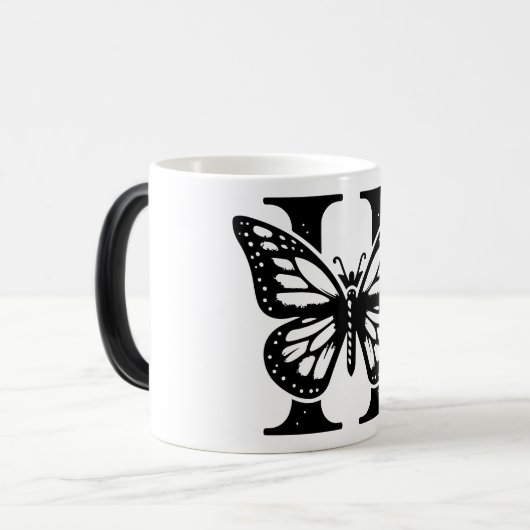 H Schwarzer Butterfly Verwandlungstasse (Vorderseite Links)