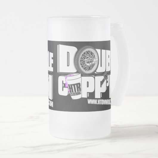 H-STADT RIDAZ - doppeltes Cupp'n Schwarzes - Mattglas Bierglas (VorderseiteRechts)