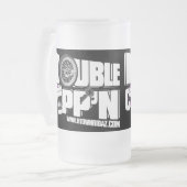 H-STADT RIDAZ - doppeltes Cupp'n Schwarzes - Mattglas Bierglas (Vorderseite Links)