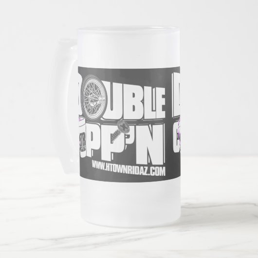 H-STADT RIDAZ - doppeltes Cupp'n Schwarzes - Mattglas Bierglas (Vorderseite Links)