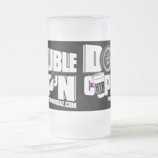 H-STADT RIDAZ - doppeltes Cupp'n Schwarzes - Mattglas Bierglas (Mittel)