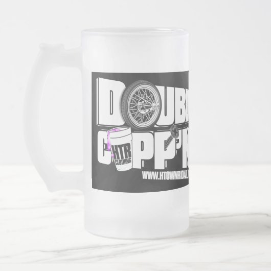 H-STADT RIDAZ - doppeltes Cupp'n Schwarzes - Mattglas Bierglas (Links)