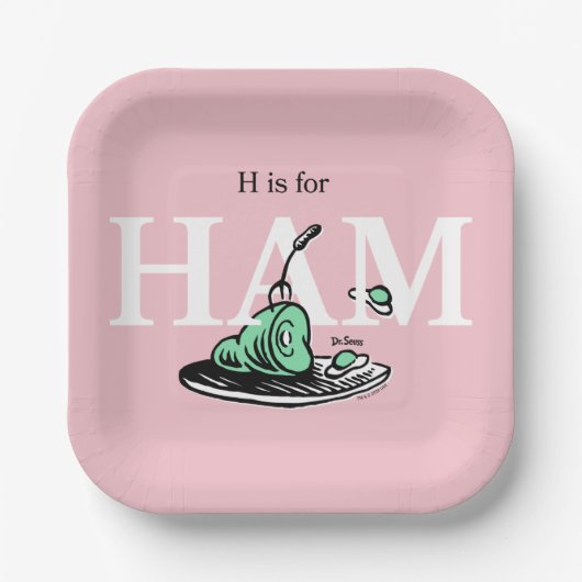 "H steht für HAM" | Alphabet-Design Pappteller (Vorderseite)