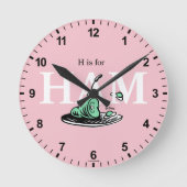 "H steht für HAM" | Alphabet-Design Runde Wanduhr (Vorderseite)