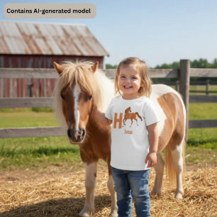 H steht für Horse - Alphabet lernen auf süße Weise Kleinkind T-shirt