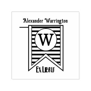 H Streifen Anfangsbuchstabe Banner Monogramm Ex Li Permastempel