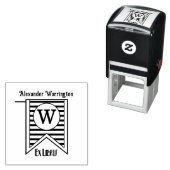 H Streifen Initial Banner Monogram Ex Libris Book Permastempel (Beispiel)