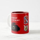 H-Truppe, 17. Bahn-Tasse der Kavallerie-M113 ACAV Zweifarbige Tasse (Vorderseite Links)