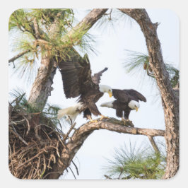 H- und M-Aufkleber Quadratischer Aufkleber