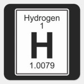 H - Wasserstoff Quadratischer Aufkleber (Vorderseite)
