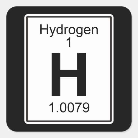 H - Wasserstoff Quadratischer Aufkleber (Vorderseite)