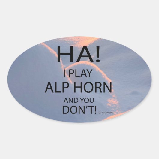 Ha Alphorn Oval Sticker (Vorderseite)