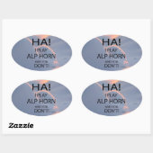 Ha Alphorn Oval Sticker (Blatt)