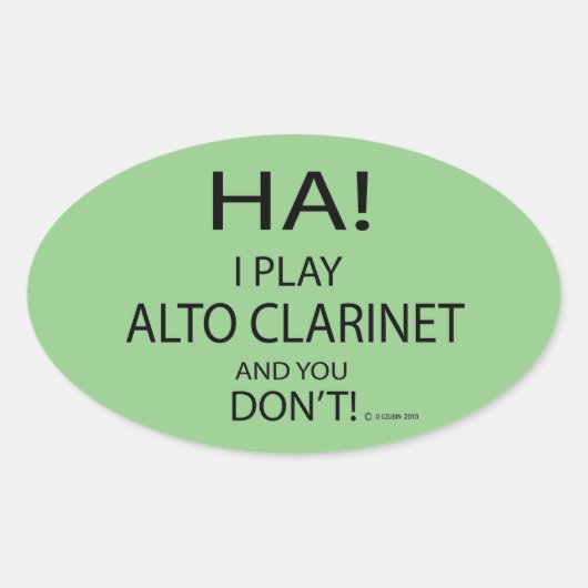 Ha Alto Clarinet Oval Sticker (Vorderseite)