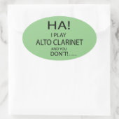 Ha Alto Clarinet Oval Sticker (Tasche)