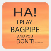 Ha Bagpipe Square Sticker (Vorderseite)