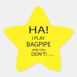 Ha Bagpipe Star Sticker