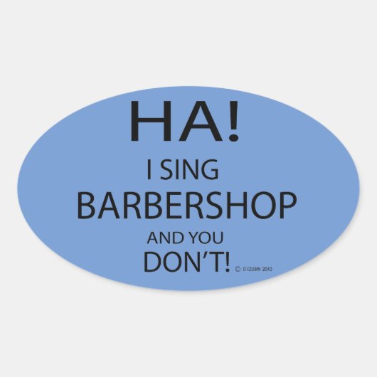 Ha Barbershop Oval Sticker (Vorderseite)