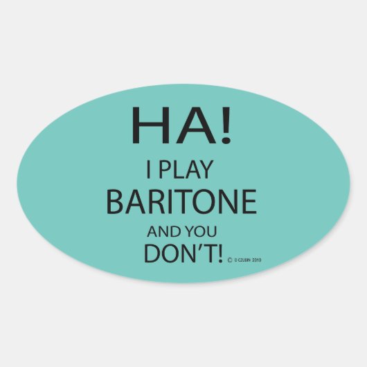 Ha Baritone Oval Sticker (Vorderseite)