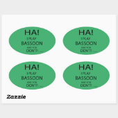 Ha Bassoon Oval Sticker (Blatt)