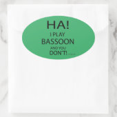 Ha Bassoon Oval Sticker (Tasche)