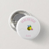 Ha Bee Girls Birthday Button (Vorne & Hinten)