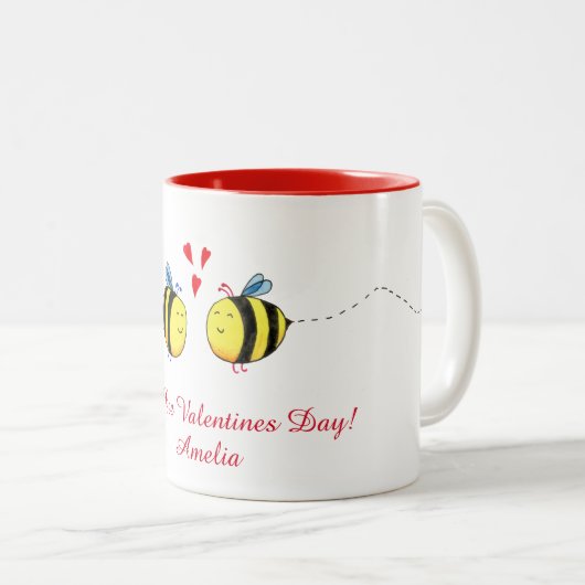 Ha Bee Valentine's Day Two-Tone Coffee Tasse (VorderseiteRechts)