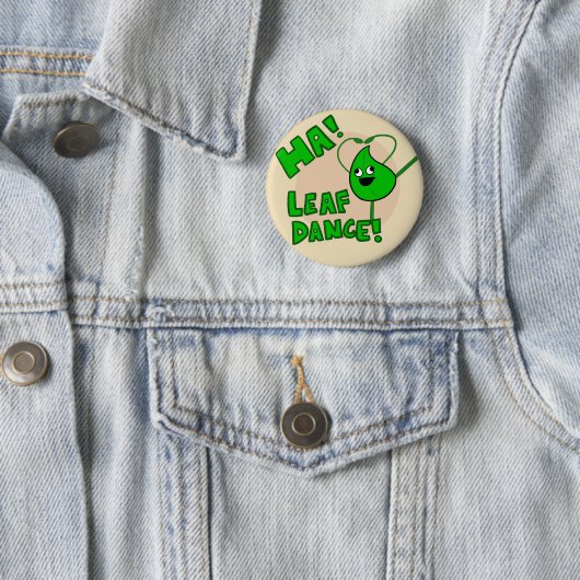 "Ha! Blatt-Tanz" Knopf Button (Beispiel)