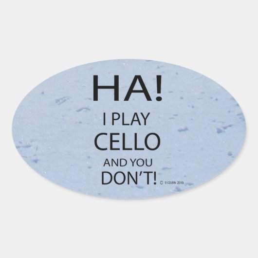 Ha Cello Oval Aufkleber (Vorderseite)