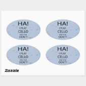 Ha Cello Oval Aufkleber (Blatt)