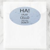 Ha Cello Oval Aufkleber (Tasche)