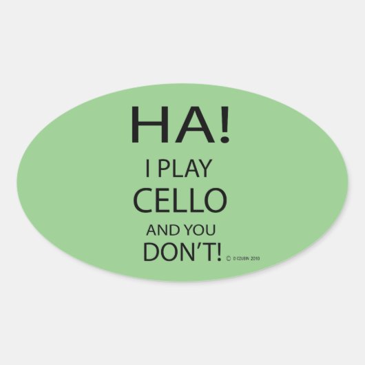 Ha Cello Oval Aufkleber (Vorderseite)