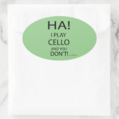 Ha Cello Oval Aufkleber (Tasche)