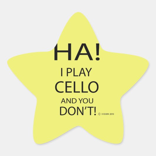 Ha Cello Star Sticker (Vorderseite)