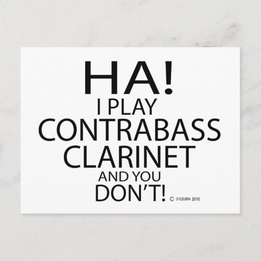 Ha Contrabass Clarinet Postkarte (Vorderseite)