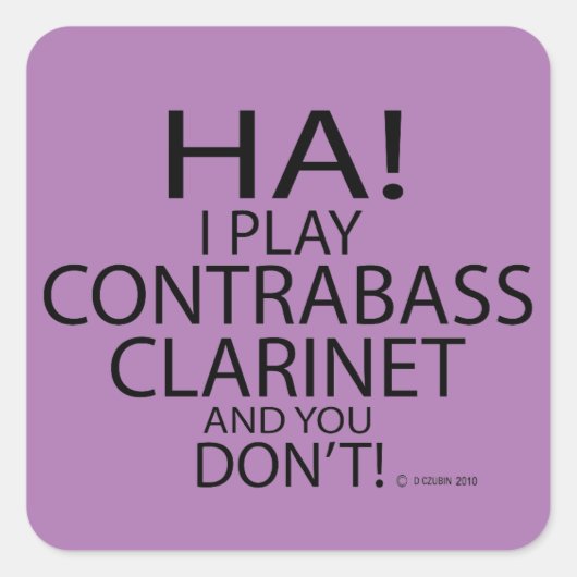 Ha Contrabass Klarinette Square Sticker (Vorderseite)