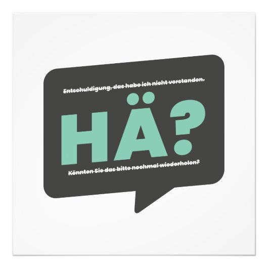 Hä? Definition Humor Deutsch Fotodruck (Vorne)