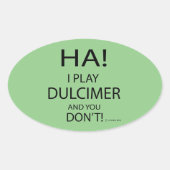 Ha Dulcimer Oval Sticker (Vorderseite)